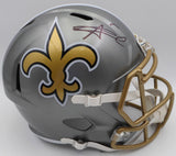 Alvin Kamara Autographed Flash Gold Full Size Helmet Saints Beckett QR #1W403148