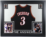 Allen Iverson Signed Philadelphia 76ers 35x43 Framed Jersey (JSA COA) The Answer