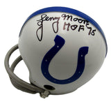 Lenny Moore HOF Signed/Inscribed Colts Mini Football Helmet JSA 213512