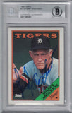 Sparky Anderson Autographed Detroit Tigers 1988 Topps #14 Trading Card BAS 27057