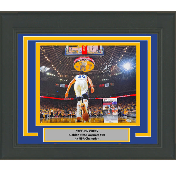 Framed Autographed/Signed Stephen Steph Curry Warriors 16x20 Photo JSA COA #7