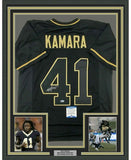 FRAMED Autographed/Signed ALVIN KAMARA 33x42 Blackout Jersey Beckett BAS COA