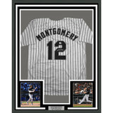 Framed Autographed Colson Montgomery 35x39 Chicago Pinstripe Jersey BAS COA