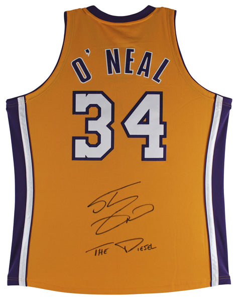 Shaquille O'Neal "Diesel" Signed Yellow M&N 1999-00 HWC Authentic Jersey BAS Wit
