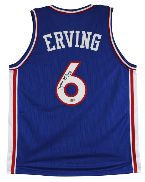 Julius "Dr. J" Erving Authentic Signed Blue Pro Style Jersey Autographed BAS 2