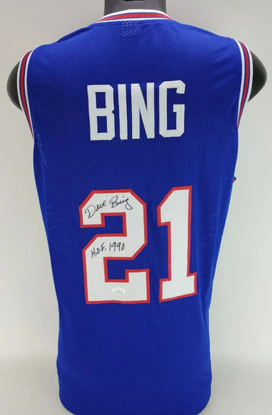 Dave Bing Signed Detroit Pistons Jersey Inscribed "HOF 1990" (JSA COA)