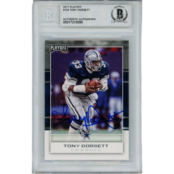 Tony Dorsett Autographed 2017 Playoff 124 Slabbed Trading Card Beckett 45900