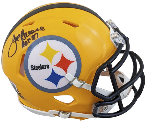 Steelers Joe Greene "HOF 87" Signed 1962 TB Speed Mini Helmet BAS Witnessed