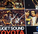 1978-79 NBA Champions Supersonics Auto Poster Photo 9 Sigs Fred Brown MCS 51044