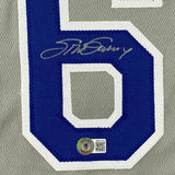 FRAMED Autographed/Signed STEVE GARVEY 33x42 Grey Baseball Jersey BAS COA