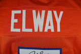 John Elway Autographed Denver Broncos Custom Orange Stat Jersey Beckett COA