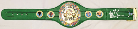 Mike Tyson Autographed World Champion WBC Belt (Smudged) Beckett Witness WX99774