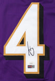Zay Flowers Signed Baltimore Ravens Purple Jersey (JSA) Ex-Boston College WR