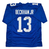 Autographed/Signed Odell Beckham Jr. New York Blue Jersey Beckett BAS COA