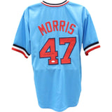 Jack Morris Autographed/Signed Blue Pro Style Jersey JSA 45957