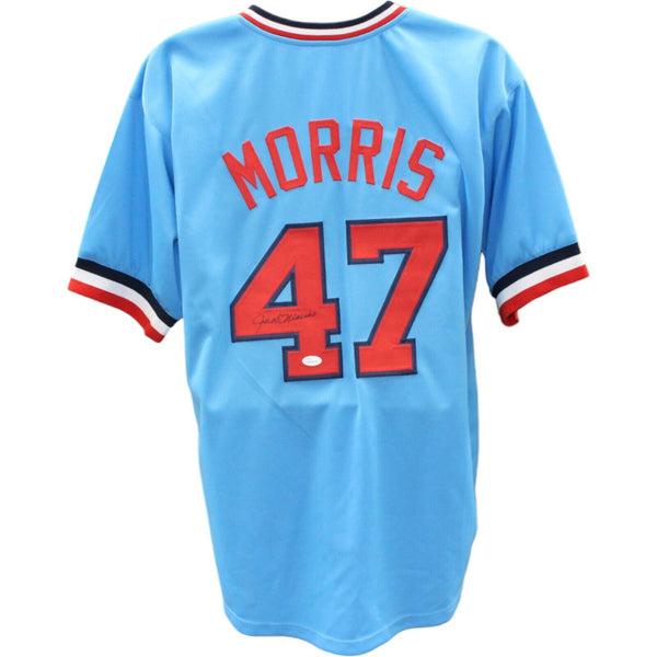 Jack Morris Autographed/Signed Blue Pro Style Jersey JSA 45957
