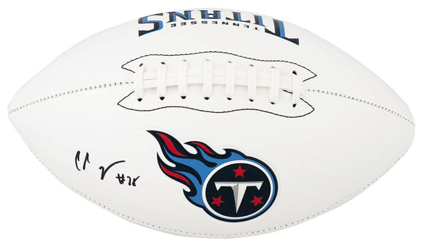 Chris Johnson Signed Titans Logo Franklin White Football - (SCHWARTZ SPORTS COA)