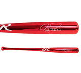 Barry Larkin Signed Cincinnati Reds Rawlings Red Chrome MLB Bat