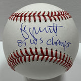 Royals HOF'er GEORGE BRETT Signed Official MLB Baseball AUTO w/ 85 WS CHAMPS JSA