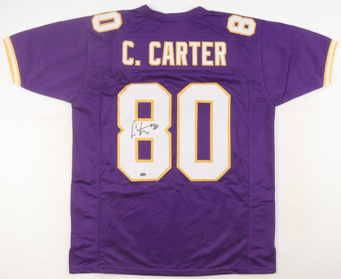 Cris Carter Signed Minnesota Vikings Jersey (Schwartz Sports) Ex-Ohio State W.R