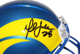Marshall Faulk Autographed Los Angeles Rams VSR4 Mini Helmet BAS 40185