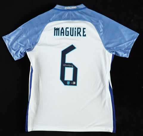 Harry Maguire Signed England National Team Soccer Jersey (Beckett) 2018 & 2022