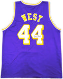 LOS ANGELES LAKERS JERRY WEST AUTOGRAPHED PURPLE BASKETBALL JERSEY JSA 228803