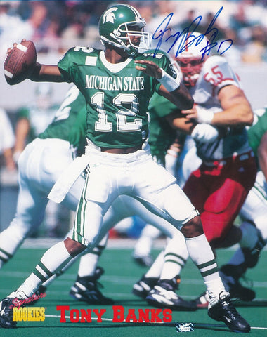 Tony Banks Autographed Signature Rookies 8x10 Photo Michigan State