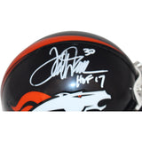 Terrell Davis Signed Denver Broncos VSR4 HOF Mini Helmet Beckett 42228