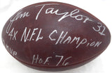 Jim Taylor Autographed NFL Leather Football Packers With Stats PSA/DNA