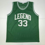 Autographed/Signed Larry Bird Boston Green Basketball Jersey PSA/DNA COA
