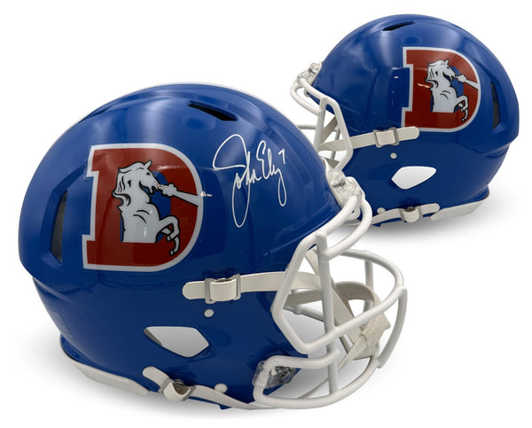 John Elway Signed Denver Broncos Authentic Throwback Full Size Helmet Beckett
