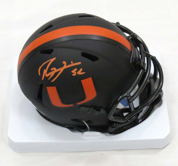 Ray Lewis Autographed University of Miami UM Riddell Eclipse Mini Helmet Beckett