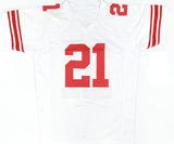 Tiki Barber Autographed White Pro Style Jersey - Beckett W Hologram *Black