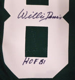 PACKERS WILLIE DAVIS AUTOGRAPHED GREEN JERSEY "HOF 81 SB CHAMPS" PSA/DNA 187484