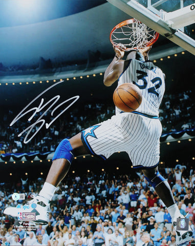 Magic Shaquille O'Neal Authentic Signed 16x20 Vertical Dunk Photo BAS Witnessed