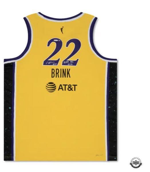 Cameron Brink Autographed&Ins. 2024 LA Sparks Gold Rebel Edition Nike Jersey UDA