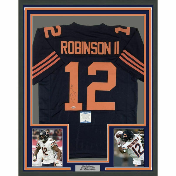 FRAMED Autographed/Signed ALLEN ROBINSON 33x42 Chicago Retro Jersey Beckett COA