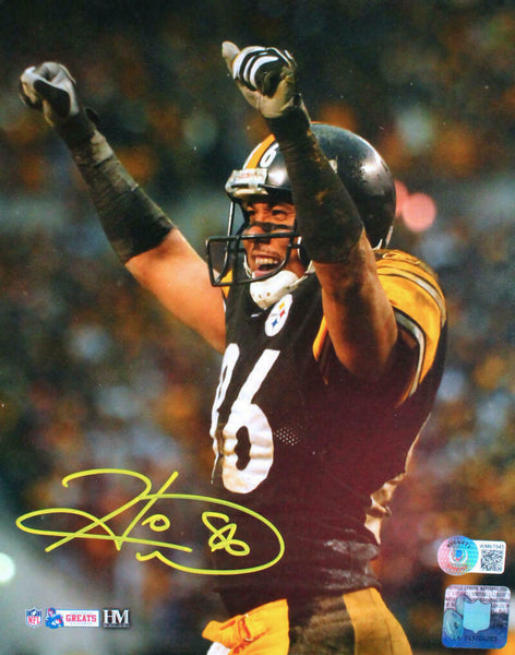 Hines Ward Autographed Steelers 8x10 Arms Up Photo -Beckett W Hologram *Yellow