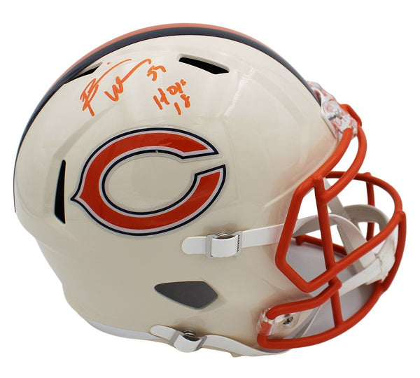 Brian Urlacher Signed Chicago Bears Speed Full Size Retro NFL Helmet w/ "HOF 18"