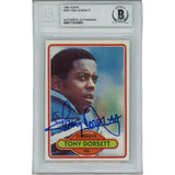 Tony Dorsett Autographed 1980 Topps 330 Slabbed Trading Card Beckett 45909