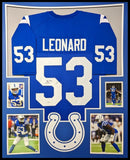 FRAMED INDIANAPOLIS COLTS DARIUS SHAQUILLE LEONARD SIGNED JERSEY JSA COA