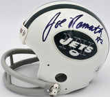Joe Namath Autographed New York Jets White Mini Helmet Beckett BAS QR #BS30083