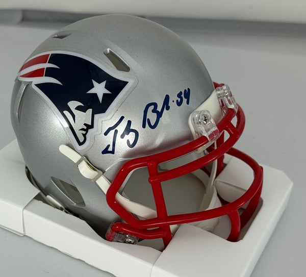 Patriots SB Champ TEDDY BRUSCHI Signed Riddell Speed Mini Helmet AUTO - BAS