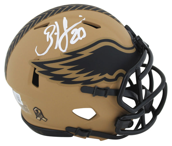 Eagles Brian Dawkins Signed Salute To Service II Speed Mini Helmet BAS Witnessed