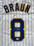 Brewers RYAN BRAUN Signed Custom Replica Retro TB Pinstripe Jersey AUTO - JSA
