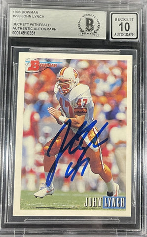 John Lynch Signed 1993 Bowman #298 Tampa Bay Buccaneers Card Beckett 37037