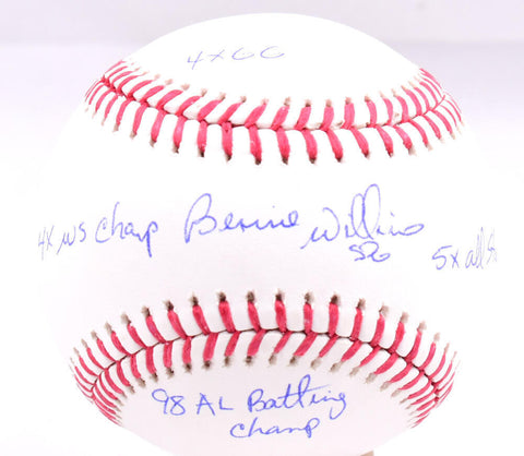 Bernie Williams Signed Rawlings OML Baseball w/ 4 Inscriptions - Beckett W Holo