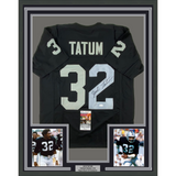 Framed Autographed/Signed Jack Tatum 33x42 Oakland Black Jersey JSA COA #1