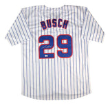Michael Busch Chicago Signed White Baseball Jersey BAS